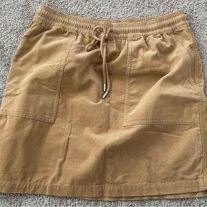 Tan Drawstring Skirt with Pockets